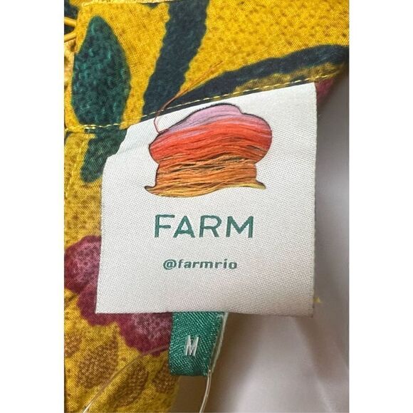 FARM RIO Yellow Flowerdoscopic Mini Dress NWOT T Size Medium - Picture 11 of 11
